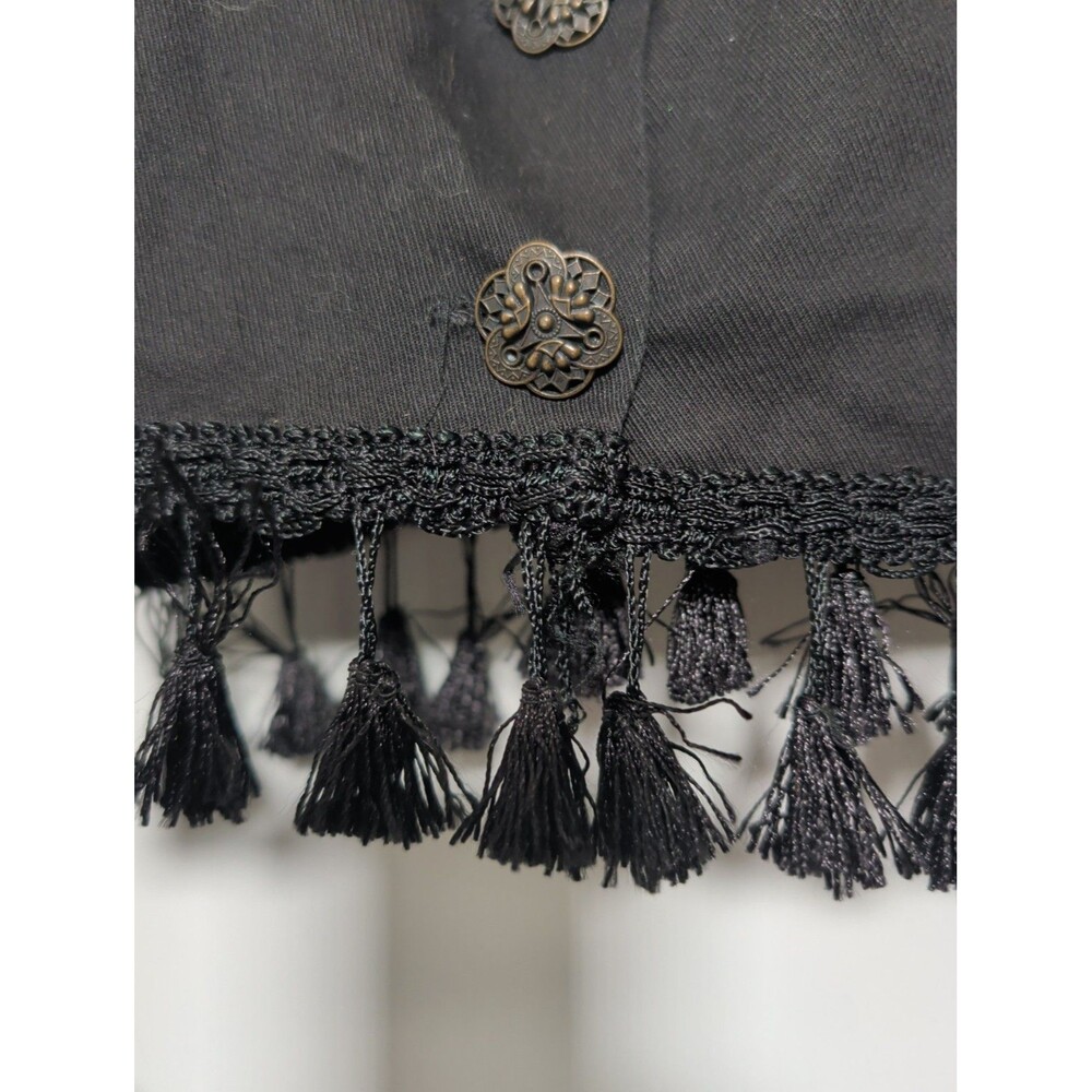 Rare Vintage Lip Service Goth Cropped Bell Sleeve Coin Tassel Top S PS114 - Picture 6 of 13